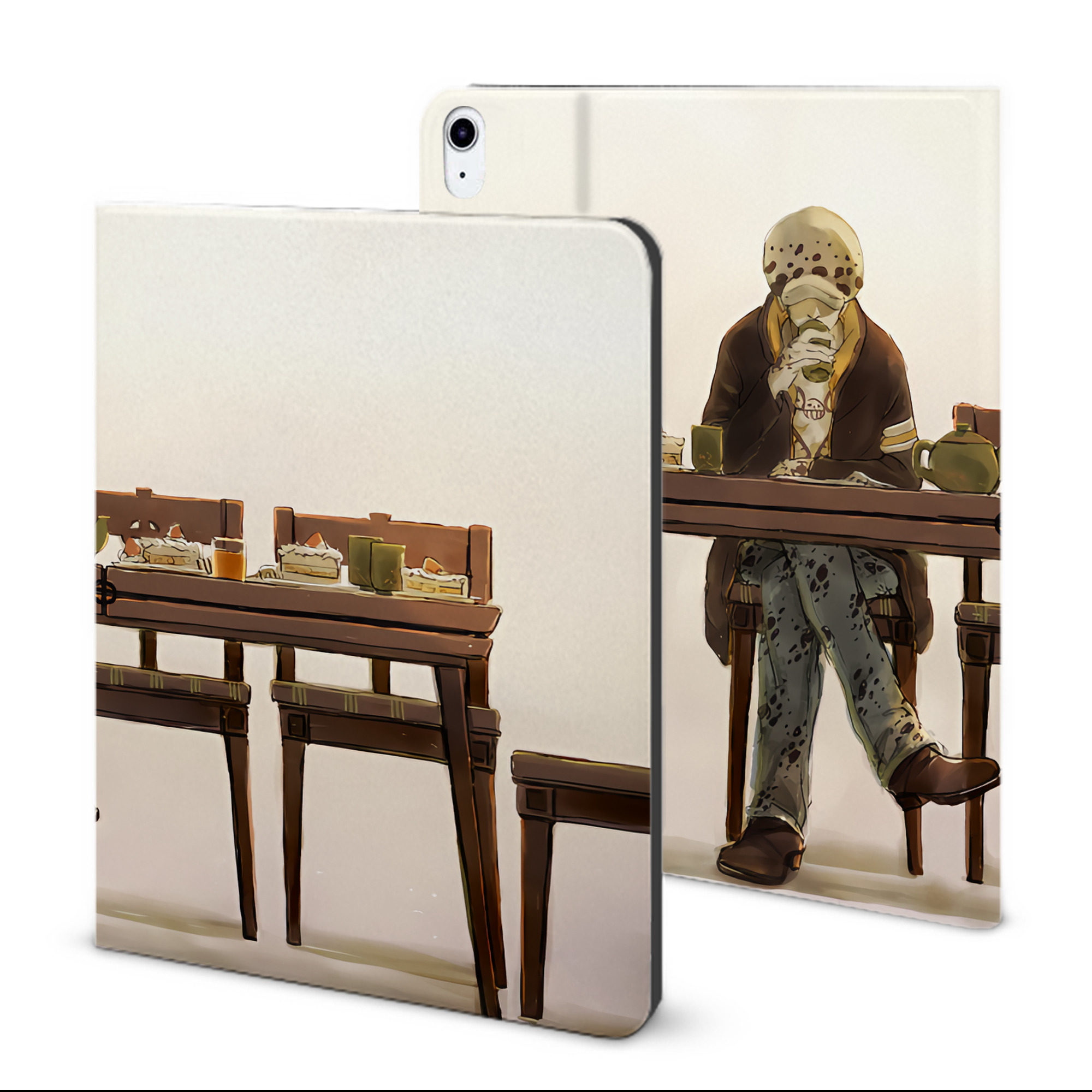 ワンピース ONE PIECE IPad ケース ブック型 PUレザー TPU 耐衝撃 軽量 薄型 ペン収納なし 全面保護 IPad 各モデル対応